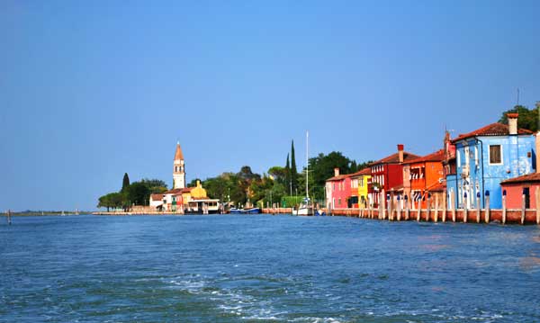 Burano church and houses