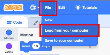 Scratch load file helper image
